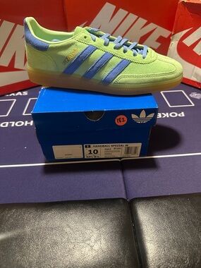 adidas Handball Spezial Women’s Lime Green with Blue Accents
